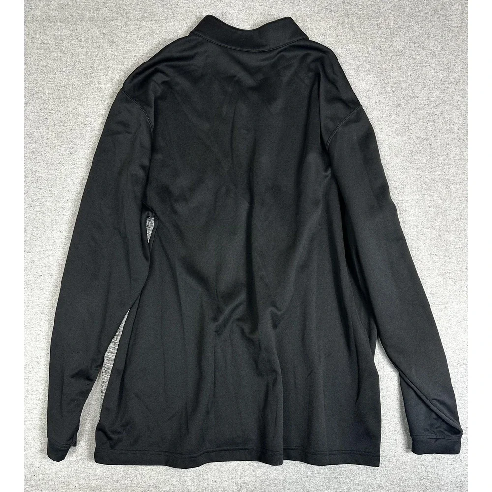 Adidas Pullover Mens‎ 2XL Gray Black Quarter Zip Long Sleeve Athletic Shirt